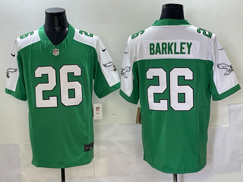 Men 2025 Philadelphia Eagles 26 Barkley green Nike Limited NFL Jersey style 001